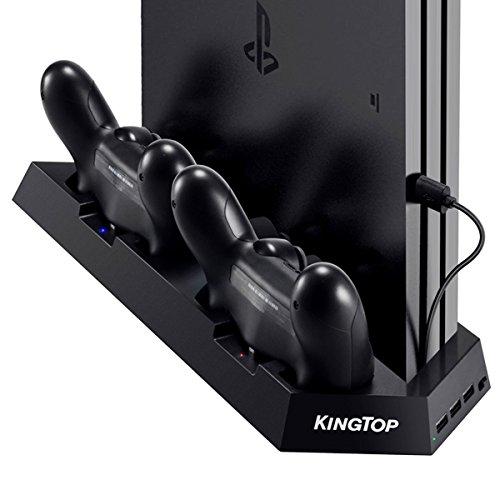 KINGTOP PS4用 放熱ファン付きスタンド コントローラー充電可能USBポート 3つ付き プレ...