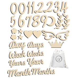 lollipopk 月齢フォト 天然木製 レターバナー ベビーマンスリーカード