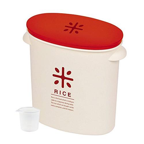 パール金属 日本製 米びつ 5kg レッド 計量カップ付 お米 袋のまま ストック RICE HB-...