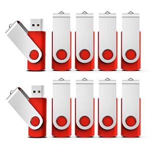 KEXIN USBメモリ 4GB 10個セット USB 2.0 フラッシュドライブ 回転式 データ転送 USBメモリースティック Windows PCに対応 赤色｜alt-mart