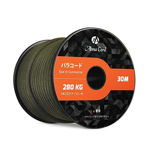 Abma Cord パラコード 4mm 9芯 パラシュートコード ガイロープ 耐荷重280kg テン...