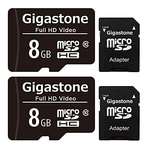 Gigastone マイクロSDカード 8GB Micro SD card SDアダプタ付き U1 ...