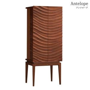 仏壇 アンテロープ 幅50 高さ125 日本製 天然木 ウォールナット材 引出し 膳引 LED照明 インナートレー付 波模様 現代仏壇 床置き仏壇 アルタ ALTAR