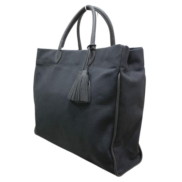 ACATE アカーテ SELATAN BLACK レザー × キャンバス トートバッグ ブラック /...