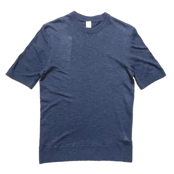 eleventy イレブンティ リネンコットン スウェットライク クルーネック ニットＴシャツ / ...