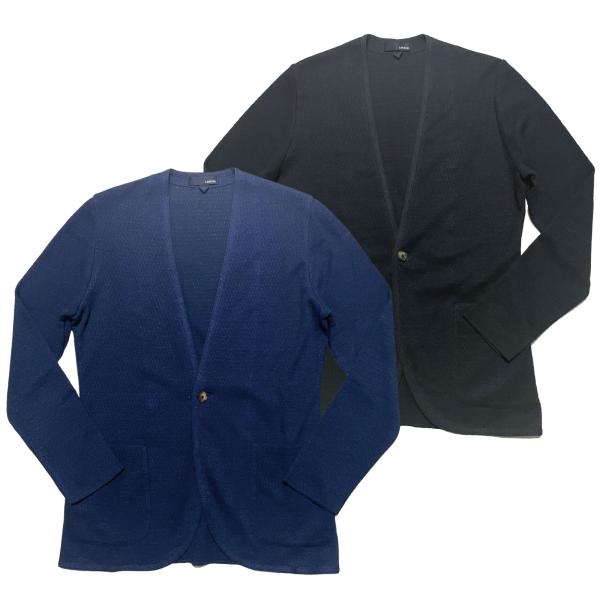LARDINI ラルディーニ ジャケット メンズ / 日本別注 リネン コットン ノーカラー ニット...
