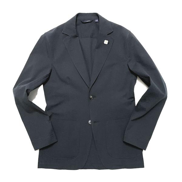 LARDINI ラルディーニ AMAJ 491 シアサッカー 2Bジャケット シャツジャケット BL...