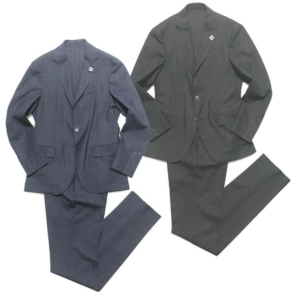 LARDINI ラルディーニ スーツ / EASY WEAR グレンチェック ストレッチウール パッ...