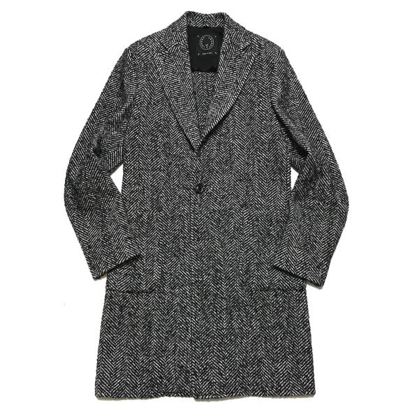 T-JACKET ティージャケット コート / ヘリンボーン シングル チェスターフィールドコート ...