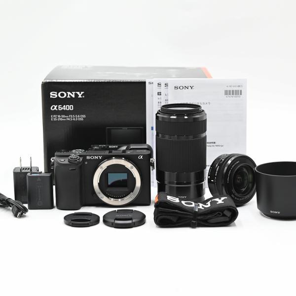 SONY ソニー ミラーレス一眼カメラ α6400 SELP1650+SEL55210 ブラック I...