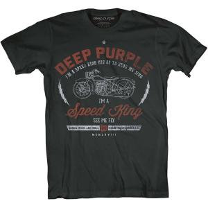 【土日も発送】 DEEP PURPLE ディープ・パープル SPEED KING スピードキング ブラック 黒Ｔシャツ メンズ ロックTシャツ ofc｜alternativeclothing