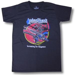 音楽 バンド Judas Priest 長袖 ロングスリーブ Tシャツ ネイビー 