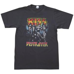 【土日も発送】 Tシャツ KISS キッス DESTROYER デストロイヤー チャコール グレー バンドt bny｜オルタナティヴクロージング