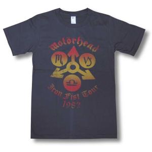 【土日も発送】 Tシャツ MOTORHEAD モーターヘッド Iron Fist Tour 1982  チャコール グレー bny｜alternativeclothing