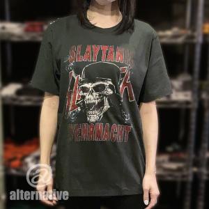 【土日も発送】 Tシャツ SLAYER スレイヤー SLAYTANIC WEHRMACHT メンズ レディース 半袖 チャコール グレー bny｜alternativeclothing