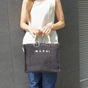 2023SS新作 MARNI マルニ かごバッグ トートバッグ スモール ブラック