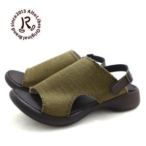 PT5倍開催16日23時59分までR-アール-リゲッタ公式ショップ限定 AR-1301 2way ぺたんこ リネン サンダル　バックベルト つっかけ　歩きやすい 履きやすい