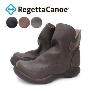 PT10倍&amp;クーポン配布 30日23時59分まで リゲッタカヌー RegettaCanoe CJOS-6422 ショートブーツ  サイドジッパー付き カジュアル