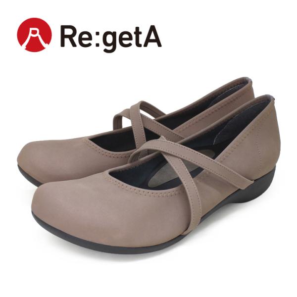 リゲッタ -Re:getA- R-0191 ローヒールクロスストラップパンプス シューズ ぺたんこ ...