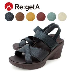 リゲッタ Re:getA R-1010 サンダル　レディース　ウェッジソール　厚底　バックストラップ　　歩きやすい