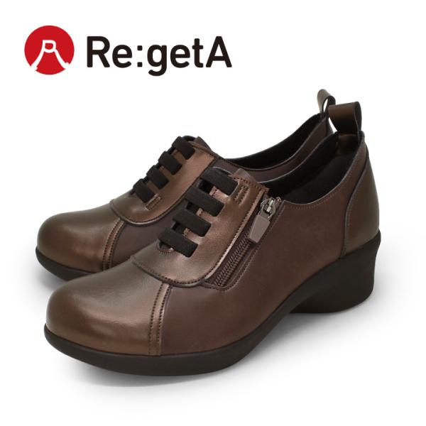 PT5倍＆555円引きクーポン配布中 リゲッタ Re:getA R-2164 ゴム紐 ヒールスニーカ...