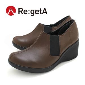 リゲッタ Re:getA R-606a サイドゴアショートブーツ ウェッジヒール ブーティ 6cmヒール　歩きやすい｜リゲッタ公式ショップ