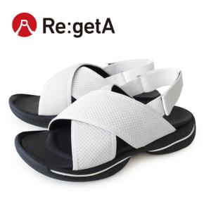 リゲッタ Re:getA re-3097メッシュクロスベルトサンダル レディース 軽量 バックベルト スポーツサンダル ローヒール 履きやすい