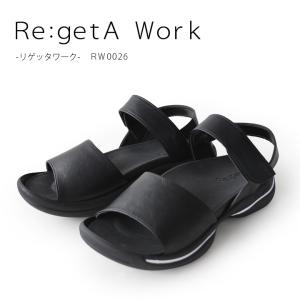 PT10倍開催中 リゲッタワーク　Re:getA Work　RW-0026  甲ベルトローヒールサンダル オフィスサンダル 履きやすい 歩きやすい 新生活 母の日