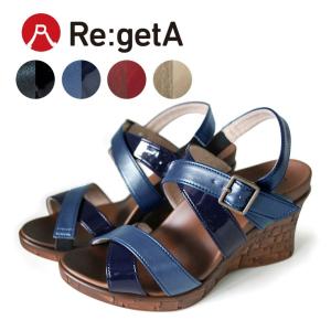 リゲッタ　Re:getA　SCR-1600 コルク調ウェッジヒールサンダル  履きやすい 歩きやすい 新生活 母の日