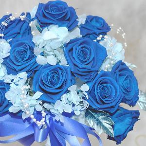 プリザーブドフラワー　超豪華　青いバラのアレンジメント｜altoluminare