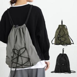ナップサック レディース リュック メンズ 男女兼用 ナイロン 軽量 コード ロープ ドロスト 巾着 カジュアル シンプル ブースター
