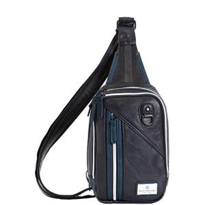 BLUE SINCERE] ボディバッグ メンズ サステナブルレザー 6ポケット 撥 