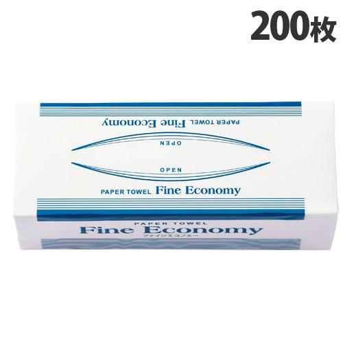 トーヨ ペーパータオル ファインエコノミー 200枚 家庭紙 衛生 お手拭き ハンドタオル Fine...