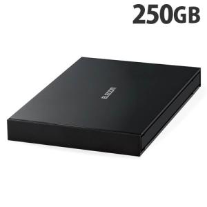 『代引不可』エレコム 外付けポータブルSSD 250GB ブラック ESD-EJ0250GBKR ポータブル SSD 録画 記録 テレビ パソコン プレステ｜alude