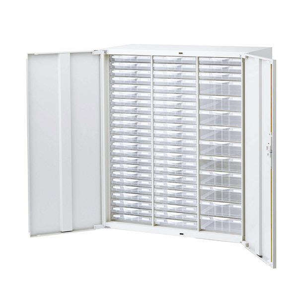 『代引不可』 扉付プラスチックキャビネット（左2列浅型23段 右1列浅型3段深型10段） RW45-...