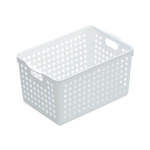 ネームバスケット ディープ ホワイト 18.2×26.4×高さ14.2cm : 100円