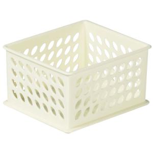 サナダ精工 ユニセル 積み重ねできるボックス Sサイズ アイボリー J9617 小物収納 収納 収納ボックス バスケット カゴ 小物 卓上
