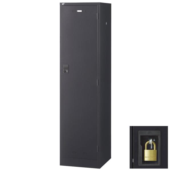 『代引不可』ロッカー 更衣室 スチール SLDKロッカー 1人用 南京錠 ブラックサテン SLDK-...