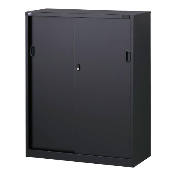 『代引不可』書庫 スチール引戸書庫 H1110mm ブラック ALZK-S34 スチール書庫 A4 ...