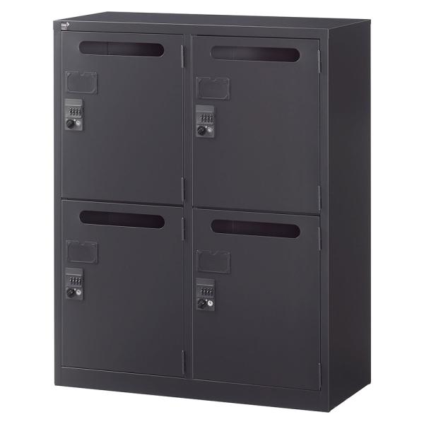 『代引不可』ロッカー 4人用 ミニ 手紙 パーソナル収納 ダイヤル錠鍵付 ブラック ALZK-M34...