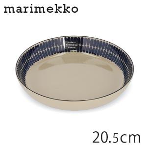 Marimekko マリメッコ Alku アルク ディーププレート 20.5cm テラ×ダークブルー プレート ディッシュ 皿 食器 ボウル皿 深皿｜alude