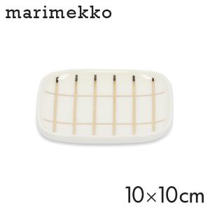 マリメッコ ティイリスキヴィ プレート 10×10cm ホワイト×ゴールド Marimekko Tiiliskivi ディッシュ 皿 お皿 食器 角皿｜alude