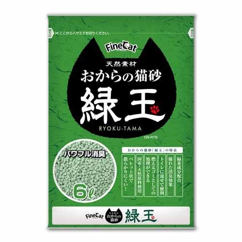 猫砂 おから 常陸化工 おからの猫砂 緑玉 6L 『おひとり様3点限り』