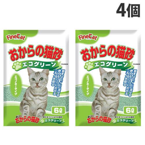 猫砂 おから 常陸化工 おからの猫砂 エコグリーン 6L×4袋『送料無料（一部地域除く）』