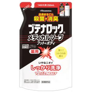 久光製薬 ブテナロック メディカルソープ フット＆ボディ 詰替用 250ml バス用品 ボディソープ お風呂 足 体 薬用 消臭 体臭『医薬部外品』｜alude