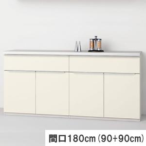 ノクト 食器棚 リクシル 間口180cm(90+90cm) 壁付型カウンタープラン カウンター高さ85cm 奥行45cm LIXIL システムキッチン収納 グループ2｜alumidiyshop