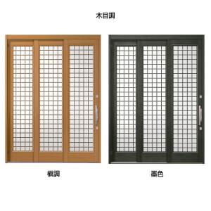 Pgky W40型 W1640 1692 1870 H2280mm サッシ 袖付2枚引 モダン和風 玄関引き戸 玄関引き戸 Lixil リクシル 住宅設備 ドア 断熱玄関引戸 モダン和風 井桁格子 リフォーム Pgky W40 アルミサッシ専門店 ランマなし 木屋町pg