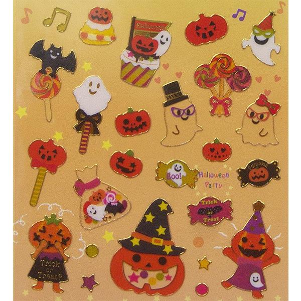 ハロウィンA（カボチャ・コウモリ・おばけ）Clothes-Pin/クローズ・ピン クリアシール