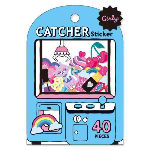 「CATCHER Sticker」 ピースフルシール（40ピース：10種；ハート/口紅/チケット/ネ...