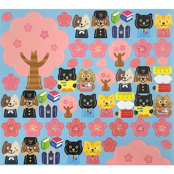 RYU-RYU/リュリュ Circle Seals  ねこさんの入学　桜さくら